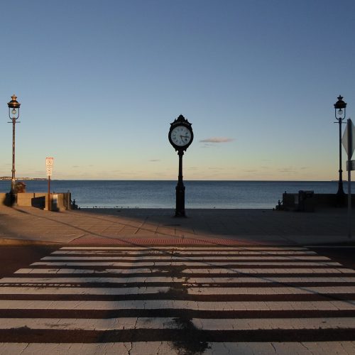 clock on the beach